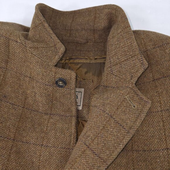 VINTAGE LL BEAN COAT MEN'S SZ LARGE BROWN JACKET PARKA QUILTED CHECK THINSULATE - Picture 8 of 16